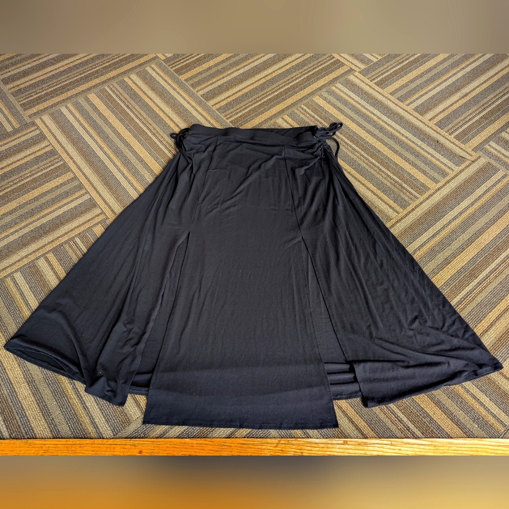 Plus Size 4 Social Collision Lace Up Slit Maxi Skirt